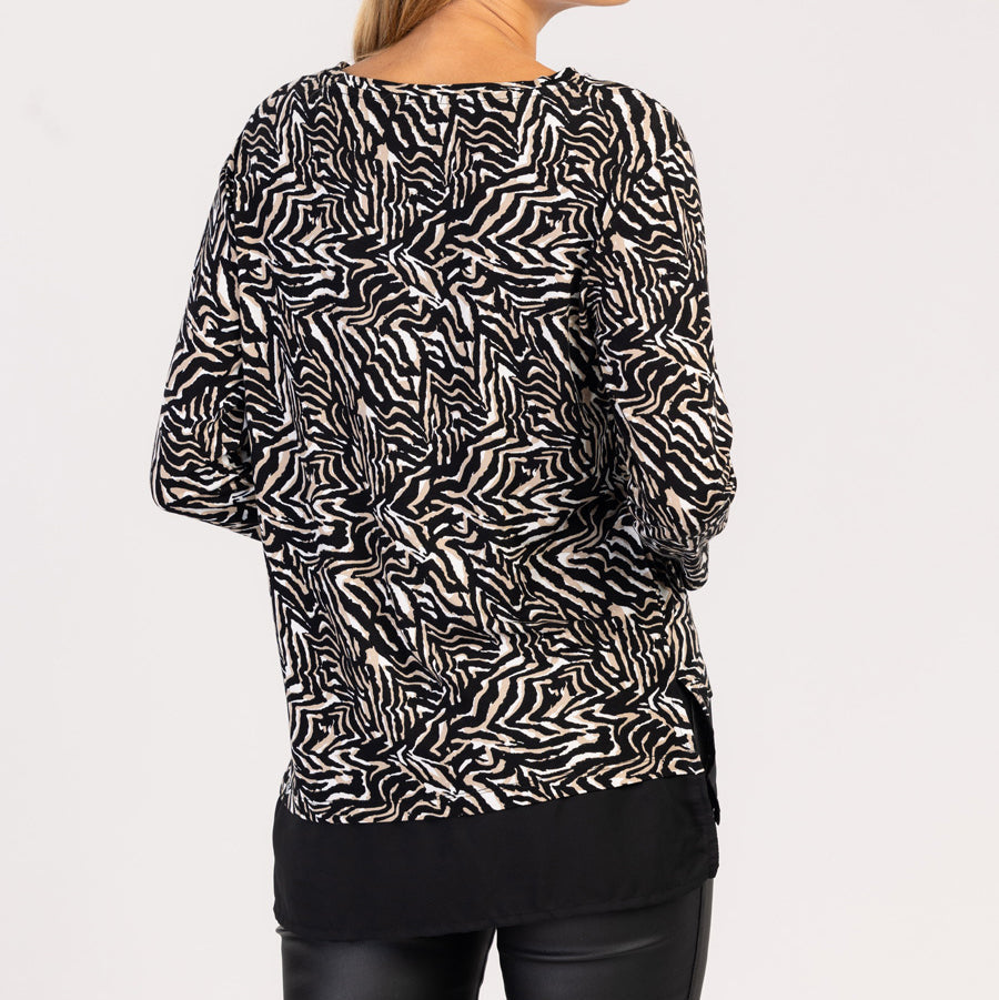 MIRA – Modny damski T-shirt z długim rękawem