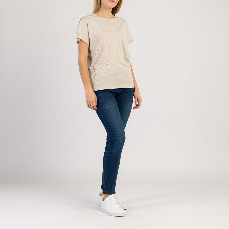 TEEZY – Damski bawełniany T-shirt z nadrukiem